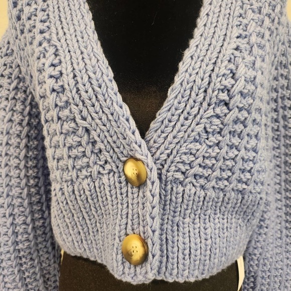 NWT Anna October Sabina Chunky‎ Crop Knit Cardigan with Buttons Size M - Picture 5 of 10